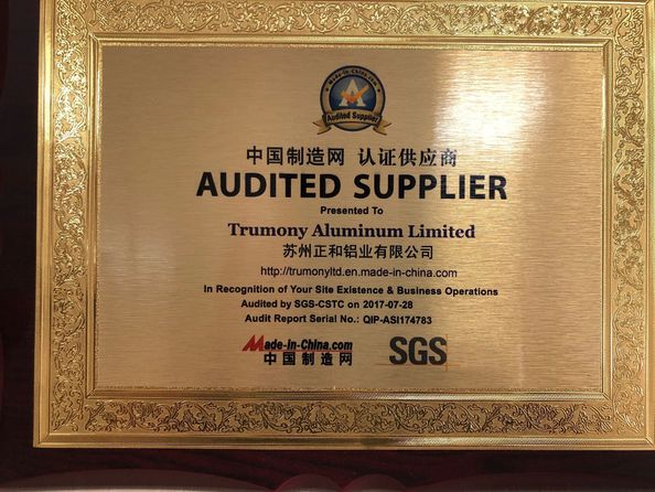 Κίνα Trumony Aluminum Limited Πιστοποιήσεις